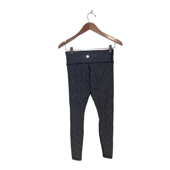 Lululemon High Times Leggings Luon Suited‎ Jacquard Black White Size 4 - Picture 1 of 5